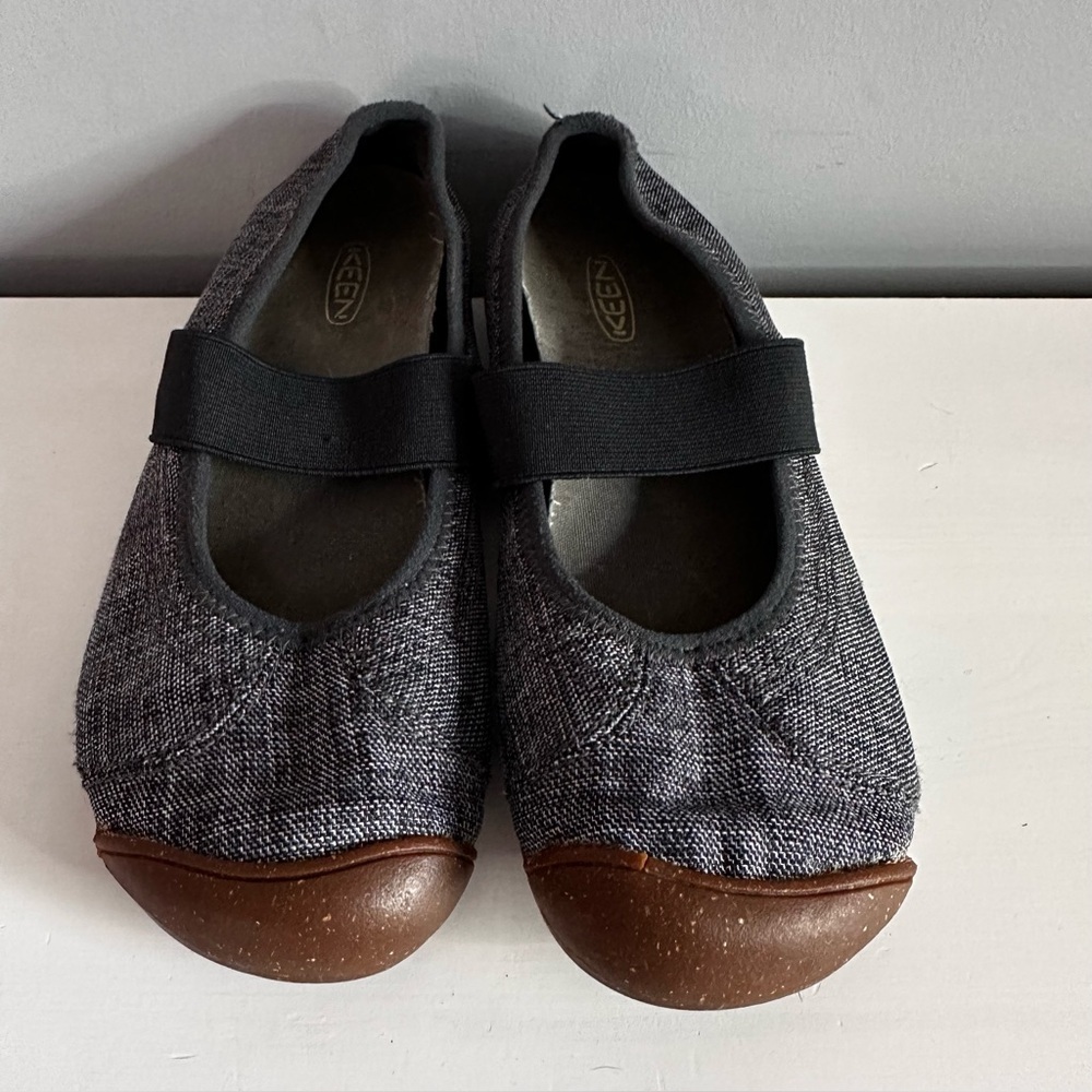 KEEN - Women’s, Sienna, Mary Jane Shoes, Canvas, Dark Grey, Elastic Strap, Sz 7